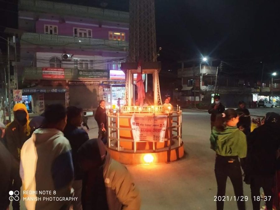 शहिदको सम्मानमा पहिलो पाइला नेपालको दिप प्रज्वलन